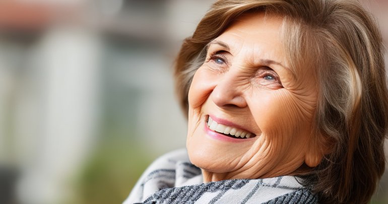 Idiopathic high blood pressure - elderly woman smiling - Gillespie Approach–Craniosacral Fascial Therapy