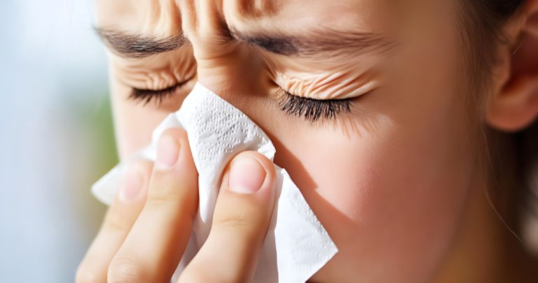 Nosebleeds - person holding tissue at nose - Gillespie Approach–Craniosacral Fascial Therapy