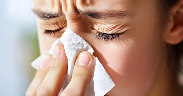 Nosebleeds - person holding tissue at nose - Gillespie Approach–Craniosacral Fascial Therapy