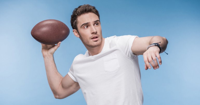 Different way to view headache patient - man throwing football - Gillespie Approach–Craniosacral Fascial Therapy