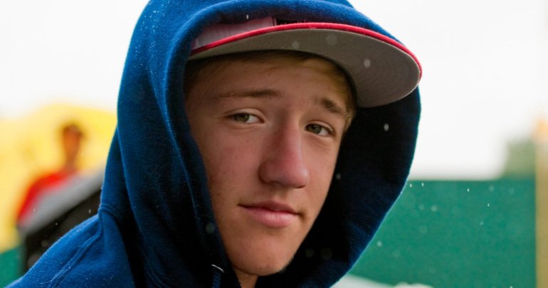 Forceps and vacuum extraction at birth - boy wearing hood and baseball cap - Gillespie Approach–Craniosacral Fascial Therapy